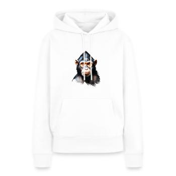 Singe Singe V24 01 - Sweat à capuche Premium bio Femme - blanc - Devant - Julia (174cm)