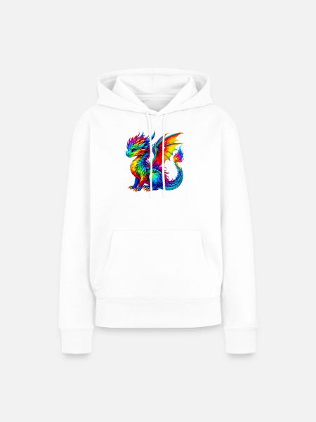 Drache - Frauen Premium Bio Hoodie - Weiß