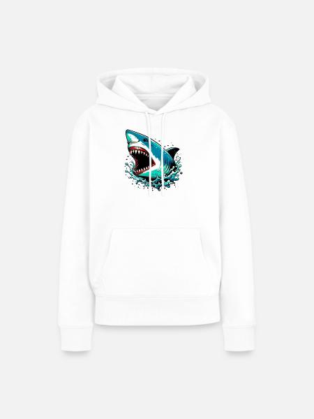 Hai - Frauen Premium Bio Hoodie - Weiß