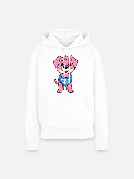 Entzückender rosa Welpe stehend - Frauen Premium Bio Hoodie - Weiß