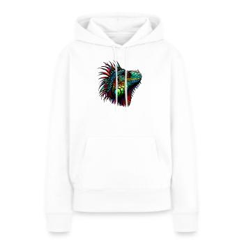 Iguane - Sweat à capuche Premium bio Femme - blanc - Devant - Julia (174cm)