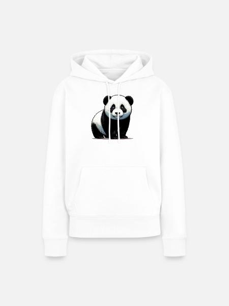 Panda - Frauen Premium Bio Hoodie - Weiß