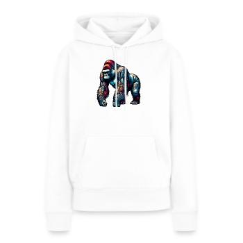 Gorilla - Frauen Premium Bio Hoodie - Weiß - Vorne - Julia (174cm)