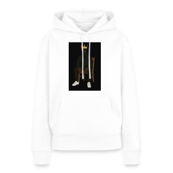 bandit cagoule - Sweat à capuche Premium bio Femme - blanc - Devant - Julia (174cm)