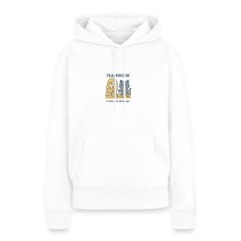 TeamWork - Frauen Premium Bio Hoodie - Weiß - Vorne - Julia (174cm)