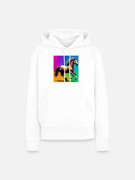 Pferd - Frauen Premium Bio Hoodie - Weiß