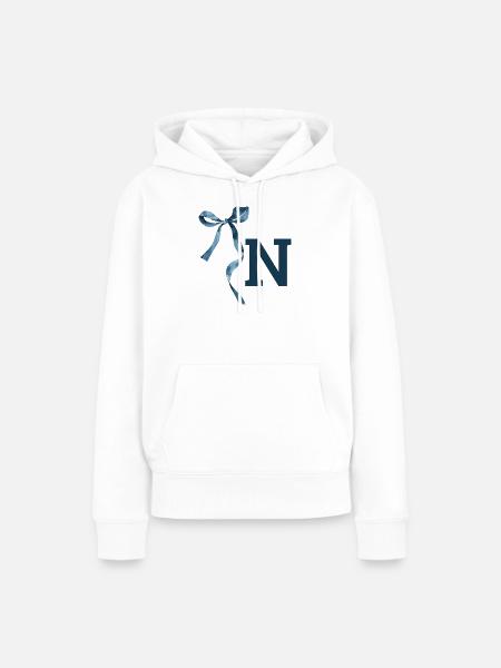 Monogramm n Geschenkidee - Frauen Premium Bio Hoodie - Weiß