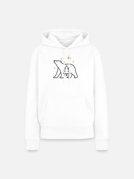 PolarBär im Sternenwald - Frauen Premium Bio Hoodie - Weiß