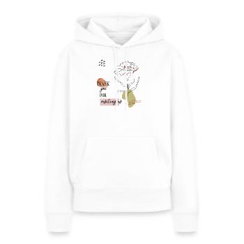 Danke Gruß  - Frauen Premium Bio Hoodie - Weiß - Vorne - Julia (174cm)