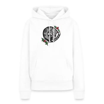 Gemütliche Schlafkatze mit Holly - Frauen Premium Bio Hoodie - Weiß - Vorne - Julia (174cm)