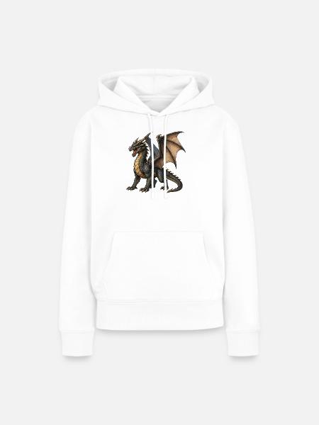 Drache Flammenklaue - Frauen Premium Bio Hoodie - Weiß