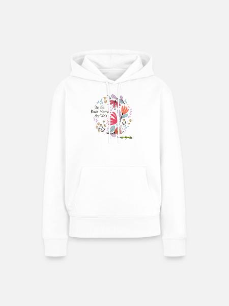 Blumen für die beste Mama - Frauen Premium Bio Hoodie - Weiß