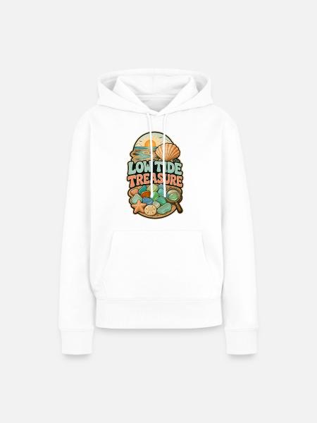 LOW TIDE TREASURE - Frauen Premium Bio Hoodie - Weiß