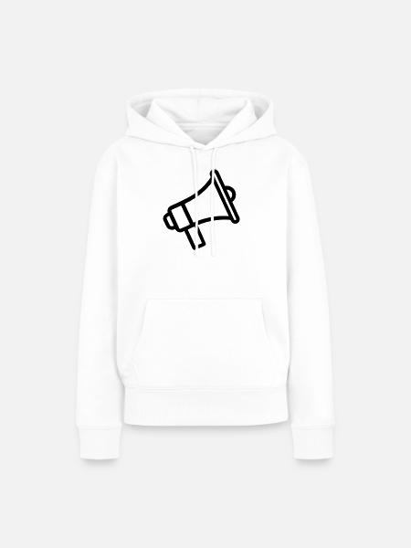 Megaphon - Frauen Premium Bio Hoodie - Weiß