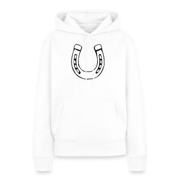 Cavalier cadeau de Horseshoe Lucky Horse Riding - Sweat à capuche Premium bio Femme - blanc - Devant - Julia (174cm)