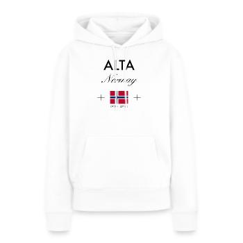 Alta Norwegen Koordinaten Reise Souvenir - Frauen Premium Bio Hoodie - Weiß - Vorne - Julia (174cm)
