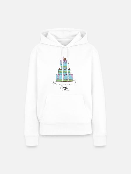 TIERSHIRT-Vorlage-clara_torte - Frauen Premium Bio Hoodie - Weiß