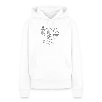 Cyclist woman in mountains - Frauen Premium Bio Hoodie - Weiß - Vorne - Julia (174cm)