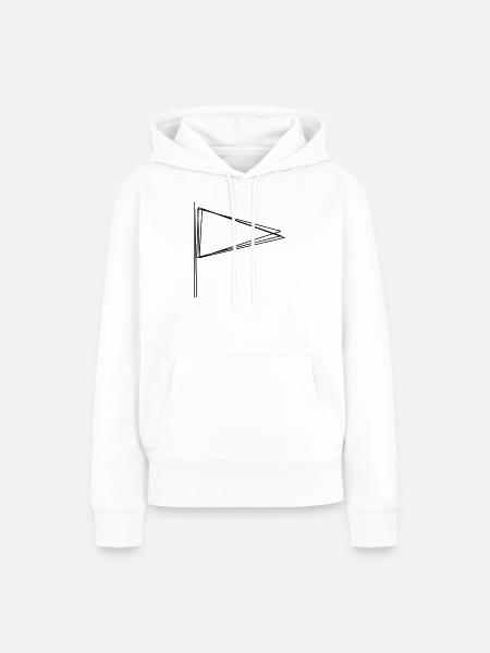 Wimpel handgezeichnet - Frauen Premium Bio Hoodie - Weiß