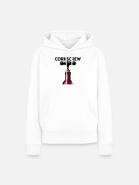 Korkenzieher Wein Grafik - Frauen Premium Bio Hoodie - Weiß