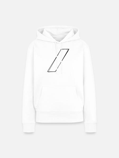 Schrägstrich handgezeichnet - Frauen Premium Bio Hoodie - Weiß