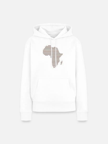 Afrika // Afrikakarte // Abstrakt // Linien - Frauen Premium Bio Hoodie - Weiß