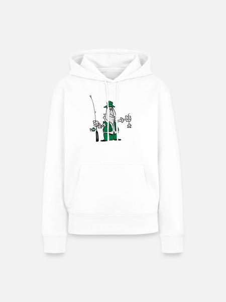 angeln witzig pech - Frauen Premium Bio Hoodie - Weiß