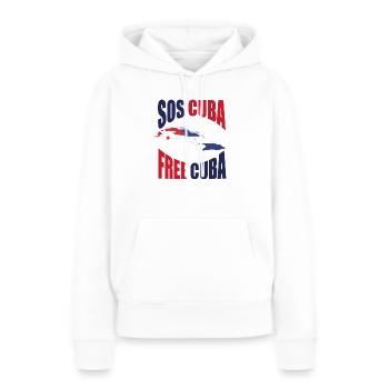 SOS CUBA CUBA GRATUIT CUBA - Frauen Premium Bio Hoodie - Weiß - Vorne - Julia (174cm)