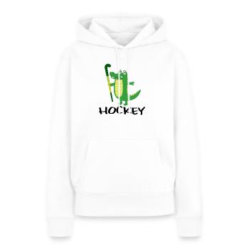 feldhockey hockey hockey hockey-croco - Sweat à capuche Premium bio Femme - blanc - Devant - Julia (174cm)