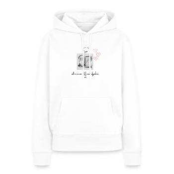 Hausaufgaben - Frauen Premium Bio Hoodie - Weiß - Vorne - Julia (174cm)