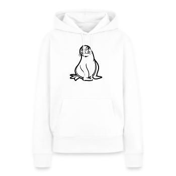 seehund comic - Frauen Premium Bio Hoodie - Weiß - Vorne - Julia (174cm)