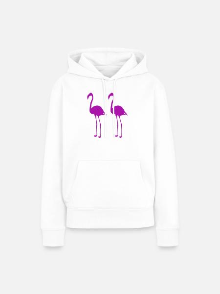 flamingos - Frauen Premium Bio Hoodie - Weiß