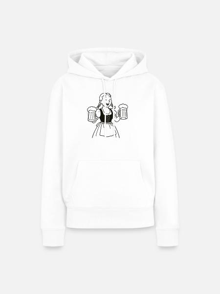 Bier mädchen - Frauen Premium Bio Hoodie - Weiß