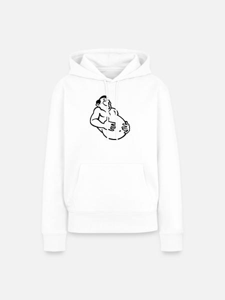 bauch - Frauen Premium Bio Hoodie - Weiß