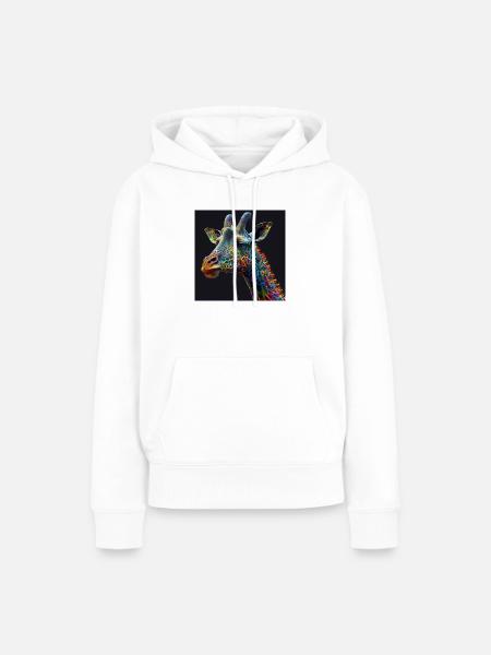 Farbige Giraffe, einzigartiges Design - Frauen Premium Bio Hoodie - Weiß