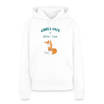 Chill Out - Sweat à capuche Premium bio Femme - blanc - Devant - Julia (174cm)