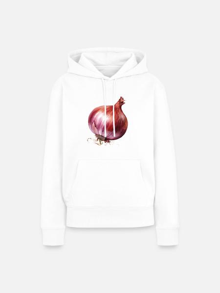 Zwiebel - Frauen Premium Bio Hoodie - Weiß