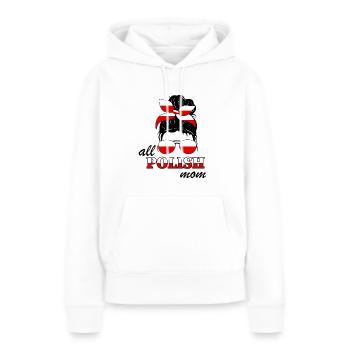 Toutes les mamans polonaises Matka Mère Maman Pologne Drapeau - Sweat à capuche Premium bio Femme - blanc - Devant - Julia (174cm)