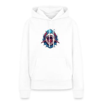 Haifisch Kopf 6 - Frauen Premium Bio Hoodie - Weiß - Vorne - Julia (174cm)