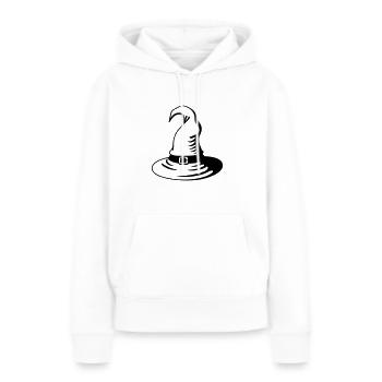 chapeau magique - Sweat à capuche Premium bio Femme - blanc - Devant - Julia (174cm)