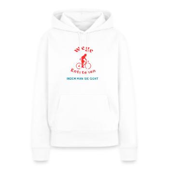 T-shirt de vélo pour l’aventure et la découverte - Sweat à capuche Premium bio Femme - blanc - Devant - Julia (174cm)