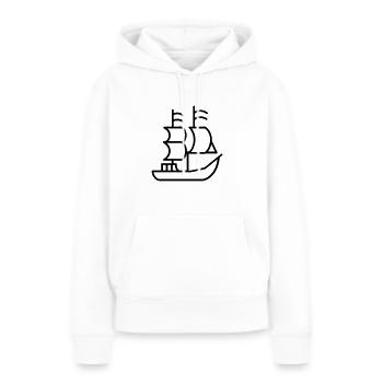 Bateau pirate - Sweat à capuche Premium bio Femme - blanc - Devant - Julia (174cm)