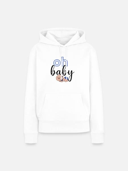 Oh Baby - Frauen Premium Bio Hoodie - Weiß