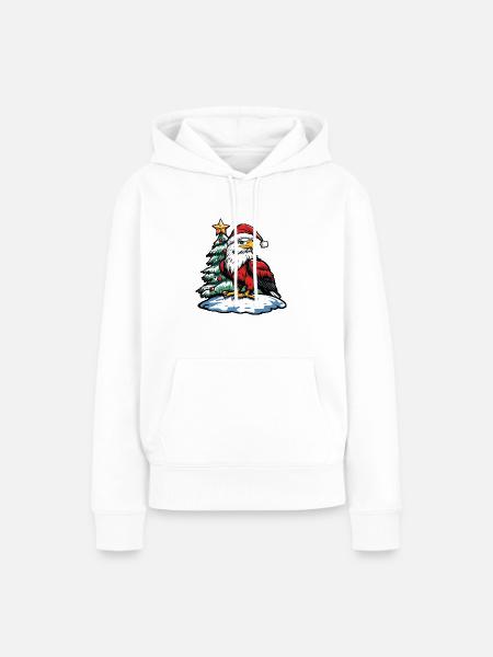 Adler Christmas - Frauen Premium Bio Hoodie - Weiß