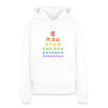 test de vision - Sweat à capuche Premium bio Femme - blanc - Devant - Julia (174cm)