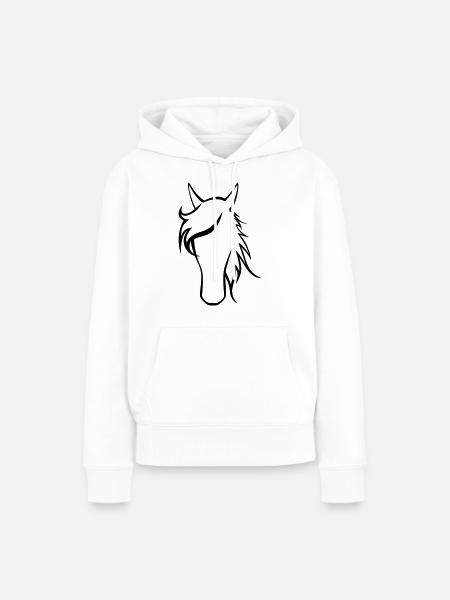 Pferdekopf - Frauen Premium Bio Hoodie - Weiß