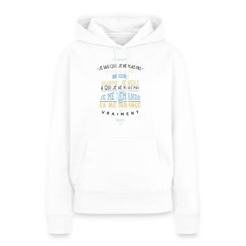 Citations made in Belgique - Sweat à capuche Premium bio Femme - blanc - Devant - Julia (174cm)