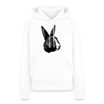 Kaninchen schwarz-weiß - Frauen Premium Bio Hoodie - Weiß - Vorne - Julia (174cm)