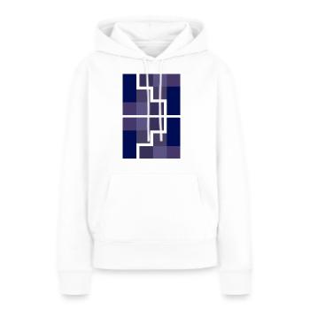 Géométrie - Sweat à capuche Premium bio Femme - blanc - Devant - Julia (174cm)