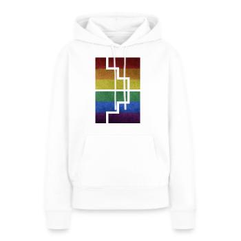 Géométrie - Sweat à capuche Premium bio Femme - blanc - Devant - Julia (174cm)